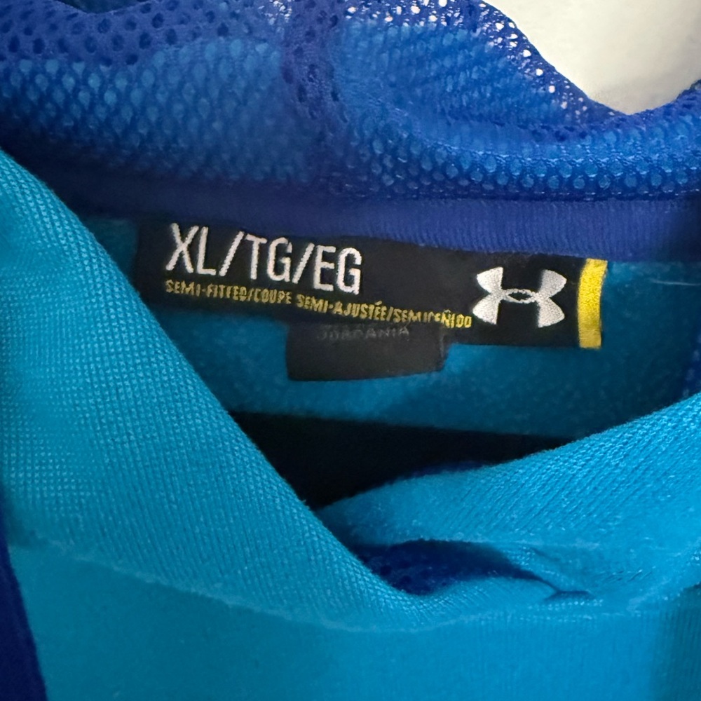Under Armour Teal and Royal Blue Athletic Hoodie - Picture 3 of 3